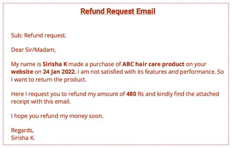 Refund request .